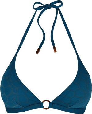 Women Triangle Bikini Top Turtles Scales - Jaded Multi Print Triangle Bikini Top PNG