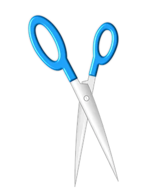 Blue Handled Scissors Black Background PNG Image