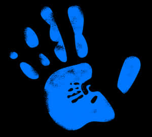 Blue Handprint Graphic PNG image with transparent background