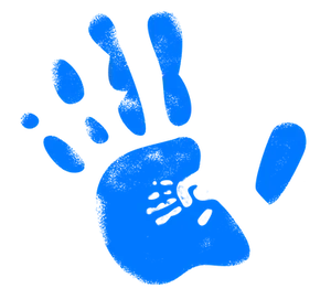 Blue Handprint Graphic PNG Image