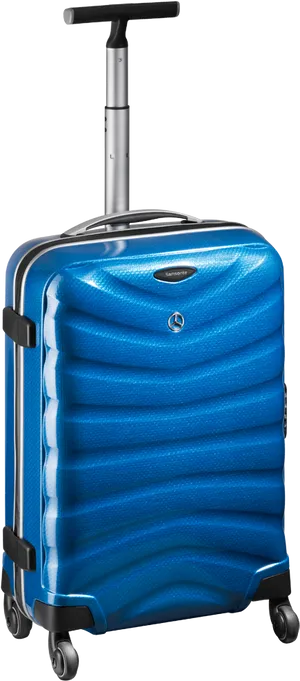 Blue Hardshell Carry On Suitcase PNG Image