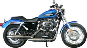 Blue Harley Davidson Motorcycle PNG Image