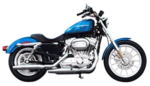 Blue Harley Davidson Motorcycle PNG Image