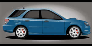 Blue Hatchback Car Illustration PNG image with transparent background