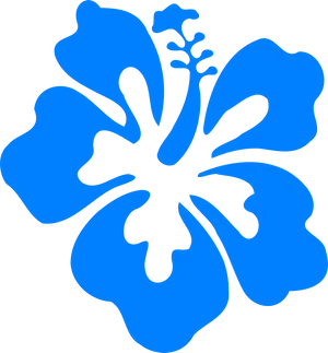 Blue Hawaiian Hibiscus Graphic PNG Image