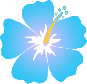 Blue Hawaiian Hibiscus Graphic PNG Image