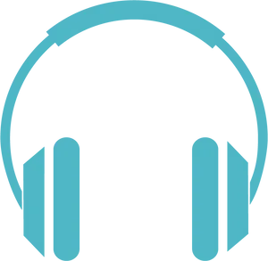 Blue Headphones Icon PNG Image