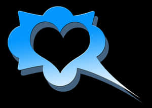 Blue Heart Bubble Speech Icon PNG image with transparent background