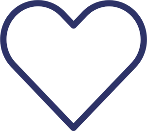 Blue Heart Outline Graphic PNG Image