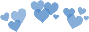 Blue Hearts Gradient Background PNG Image