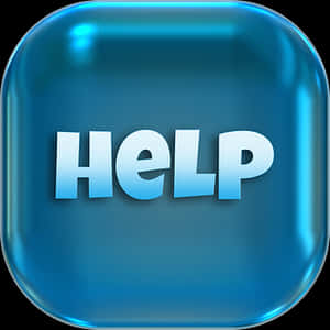 Blue Help Button Icon PNG with transparent background