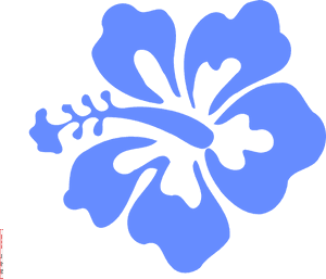 Blue Hibiscus Silhouette PNG image with transparent background