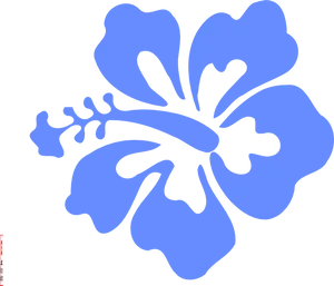 Blue Hibiscus Silhouette PNG Image