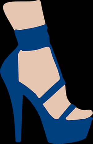 Blue High Heel Graphic PNG with transparent background
