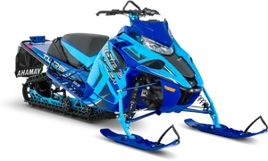 Blue High Performance Snowmobile PNG Image