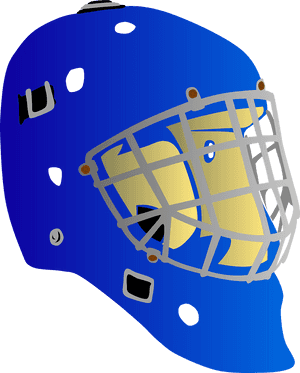Blue Hockey Helmet With Cage PNG image with transparent background