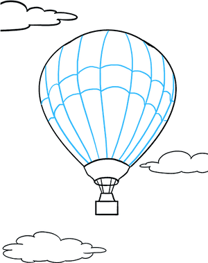 How To Draw Hot Air Balloon - Hot Air Balloon Simple Drawing, HD Png Download PNG image with transparent background