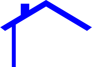 Blue House Outline Graphic PNG Image