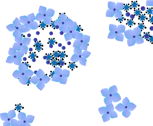 Blue Hydrangea Pattern PNG Image