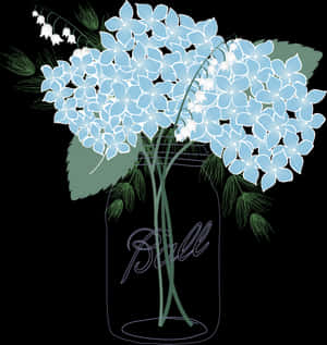 French Hydrangea Mason Jar Oakleaf Hydrangea Flower - Mason Jar With Flowers Clipart Png, Transparent Png PNG with transparent background