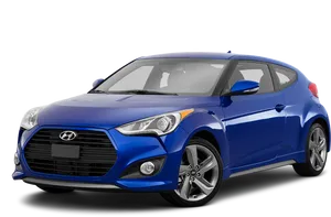 Blue Hyundai Veloster Side View PNG Image