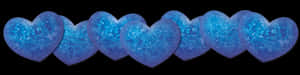 Blue Ice Hearts Row PNG with transparent background