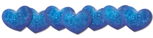 Blue Ice Hearts Row PNG Image