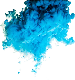 Blue Ink Cloud Abstract PNG Image