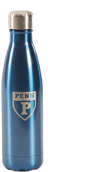 Blue Insulated Water Bottle Penn Logo PNG image with transparent background