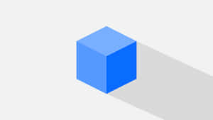 Blue Isometric Cube Shadow PNG image with transparent background