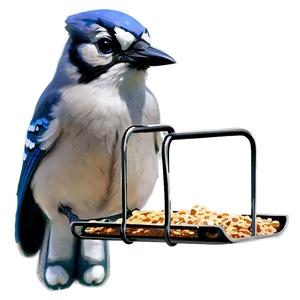 Blue Jay On Bird Feeder Png Ygh PNG Image