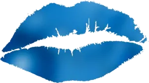 Blue Kiss Lip Print PNG Image