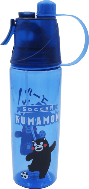 Blue Kumamon Soccer Water Bottle PNG image with transparent background