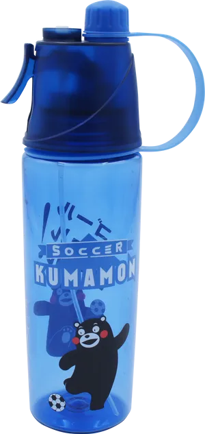 Blue Kumamon Soccer Water Bottle PNG Image