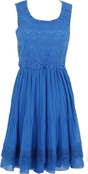 Blue Lace Skater Dress PNG Image