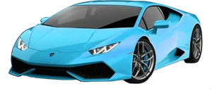 Blue Lamborghini Huracan Side View PNG Image