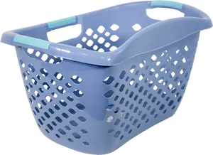 Blue Laundry Basket Isolated PNG Image