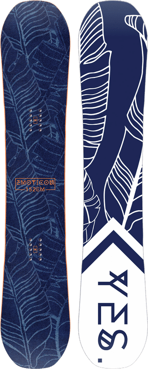 Blue Leaf Design Snowboard152cm PNG image with transparent background