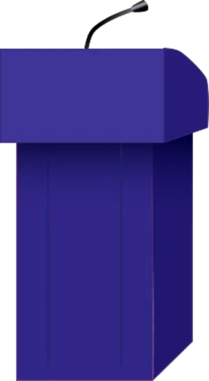 Blue Lecternwith Microphone PNG Image