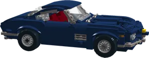 Blue Lego Sports Car Model PNG Image