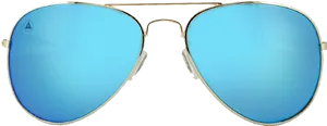 Blue Lens Aviator Sunglasses PNG Image