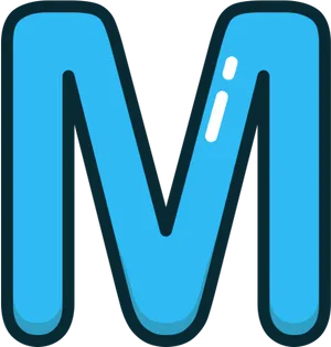 Blue Letter M Icon PNG Image