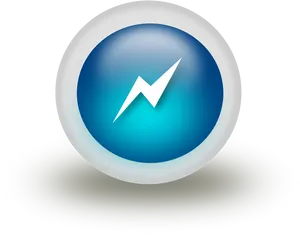 Blue Lightning Ball Icon PNG Image