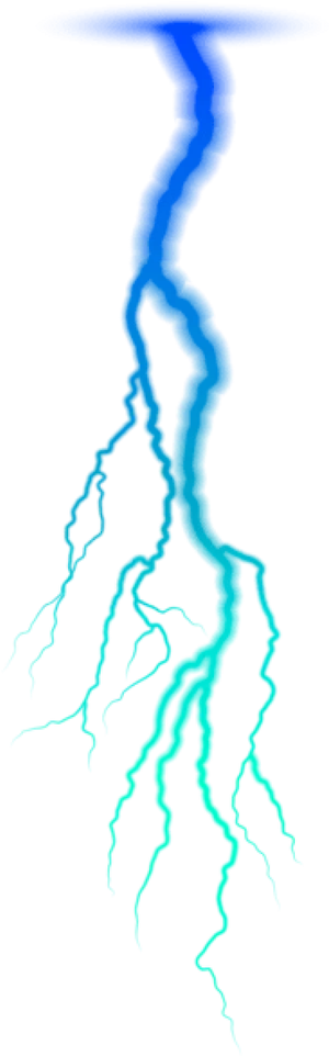 Blue Lightning Strike PNG Image