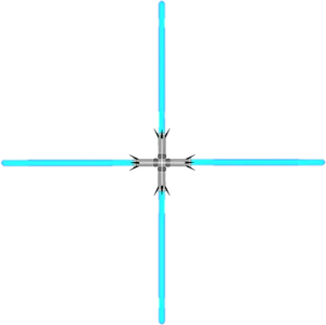 Blue Lightsaber Crossguard Design PNG Image