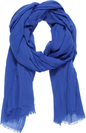 Blue Linen Scarf Isolated PNG Image