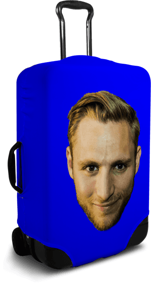 Custom Blue Luggage Cover With Personalized Face'- Suitcase Cover, HD Png Download PNG image with transparent background