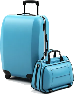 Blue Luggageand Carry On Bag PNG Image