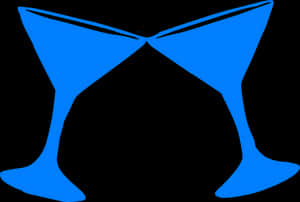 Blue Martini Glasses Graphic PNG