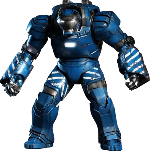 Blue Mechanical Armor Suit PNG Image